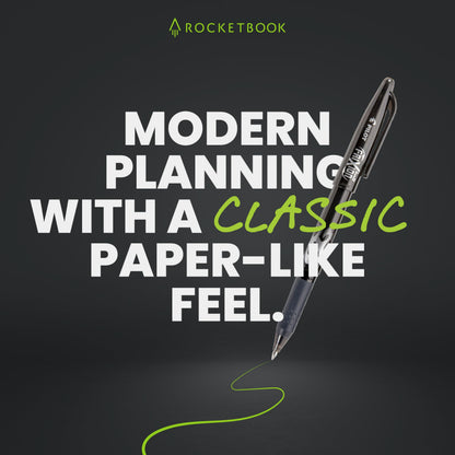 Rocketbook Fusion Hybrid Reusable Planner and Notebook in One, Additional Blank Pages, Goal and Project Tracker, Undated Planner, Letter Size 8.5x11, Black (Pack of 1)