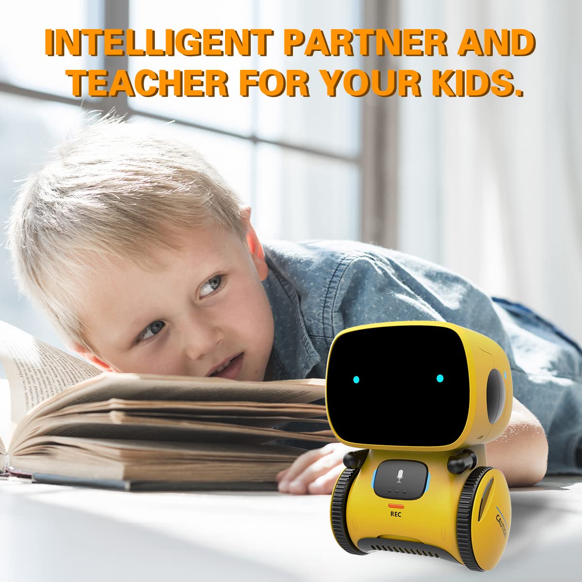 98K Robot Toys for Girls and Boys Rechargeable, Touch and Voice Control Robots Interactive Talking Smart Partner and Teacher with Singing, Dancing, STEM Toy Gifts for Kids Age 3 and Up