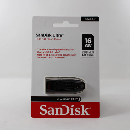 SANDISK 128GB Ultra USB 3.0 Flash Drive - SDCZ48-128G-U46, Black