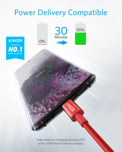 Anker USB C to USB C Cable, Type-C 60W Fast Charging Cable (6 FT, 2Pack) for iPhone 17 Series, iPad mini 6 and More (Black)