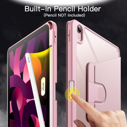 JETech Rotating Case ONLY for iPad Air 11-Inch M4/M3/M2 (2026/2025/2024), iPad Air 5/4 (2022/2020 5th/4th Generation 10.9-Inch), 360 Degree Rotation Protective Stand Cover Clear Back (Purple)