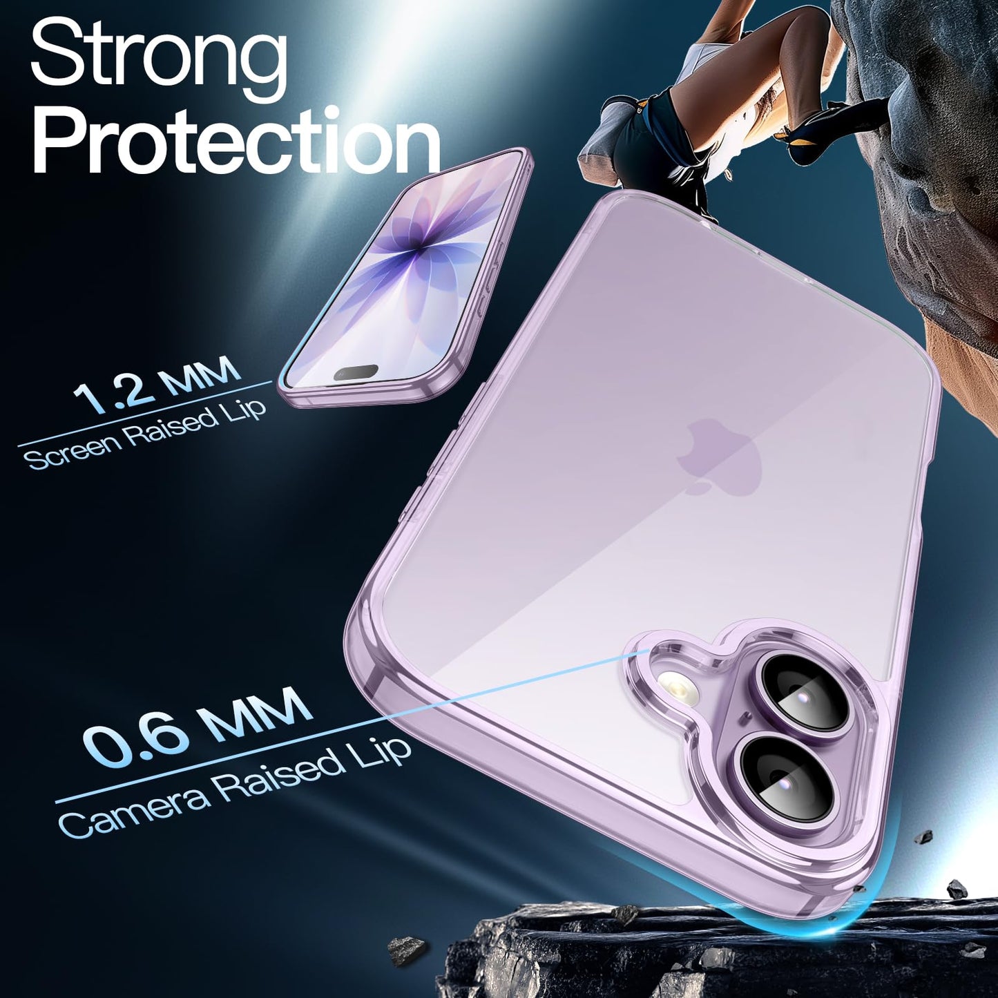 JETech Case for iPhone 17 Pro Max 6.9-Inch, Non-Yellowing Shockproof Phone Bumper Cover, Anti-Scratch Clear Back (Clear)