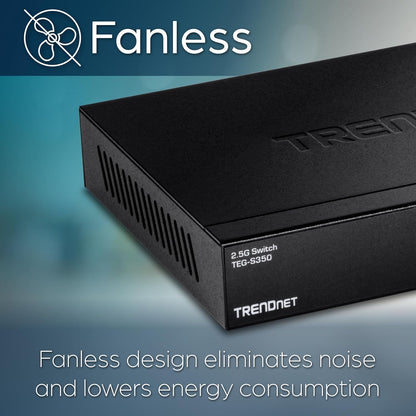 TRENDnet 5 Port Mini Gigabit Switch, TEG-S50g, GREENnet Technology, NDAA + TAA Compliant, Desktop Metal Ethernet Network Switch, 5 x Gigabit Ports, Fanless, Lifetime Protection, Black