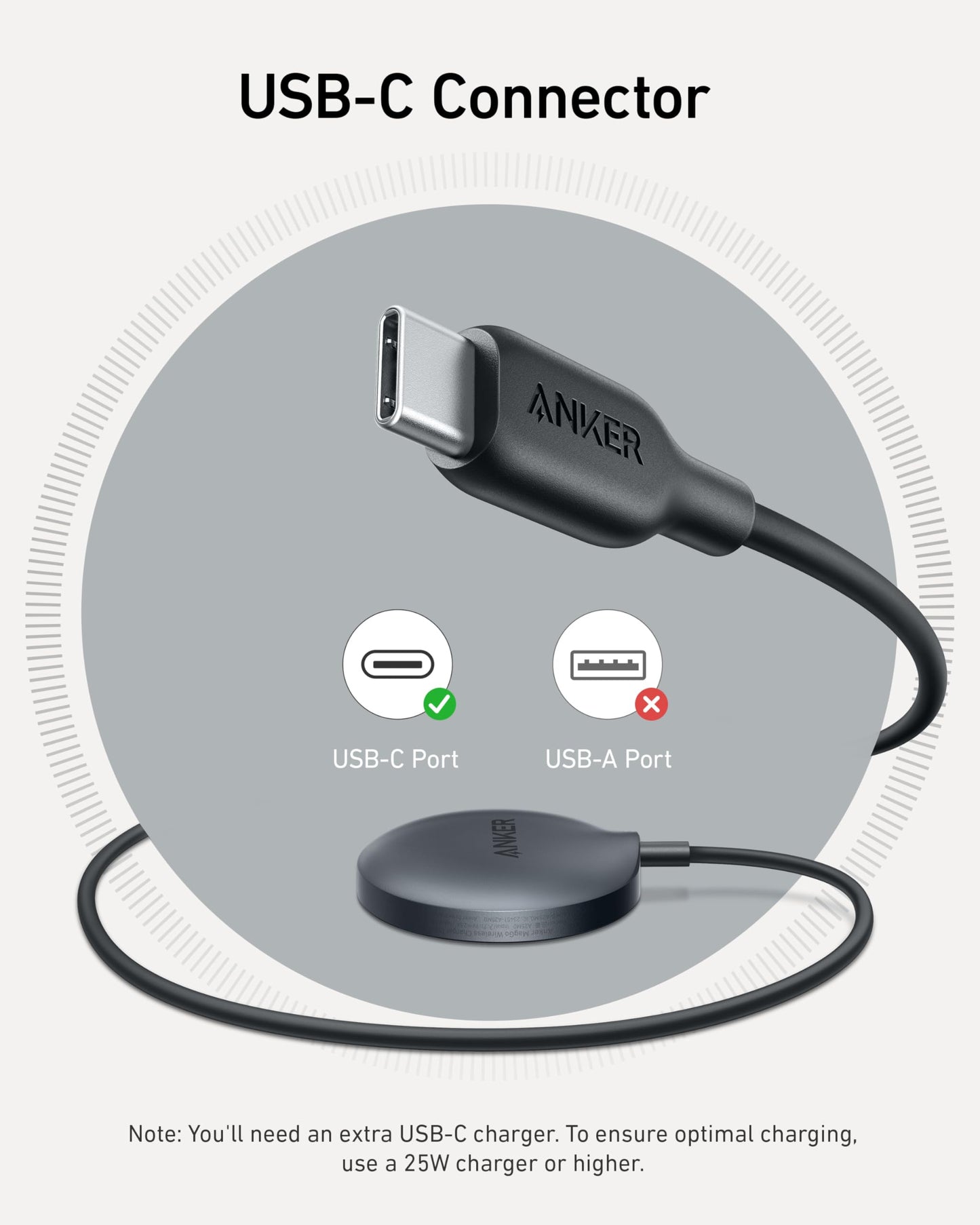 Anker MagSafe Charger Pad Compatible, MagGo iPhone 16 Wireless Charging Pad, Qi2 Certified 15W Wireless Charger for iPhone 16/16 Plus/16 Pro/16 Pro Max/15/14/13/12 Series (White, No Adapter)