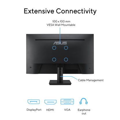 ASUS 27 Inch Desktop Monitor - Full HD (1920 x 1080), IPS, 75Hz, Adaptive-Sync, HDMI, D-Sub, Frameless - VA27EHE