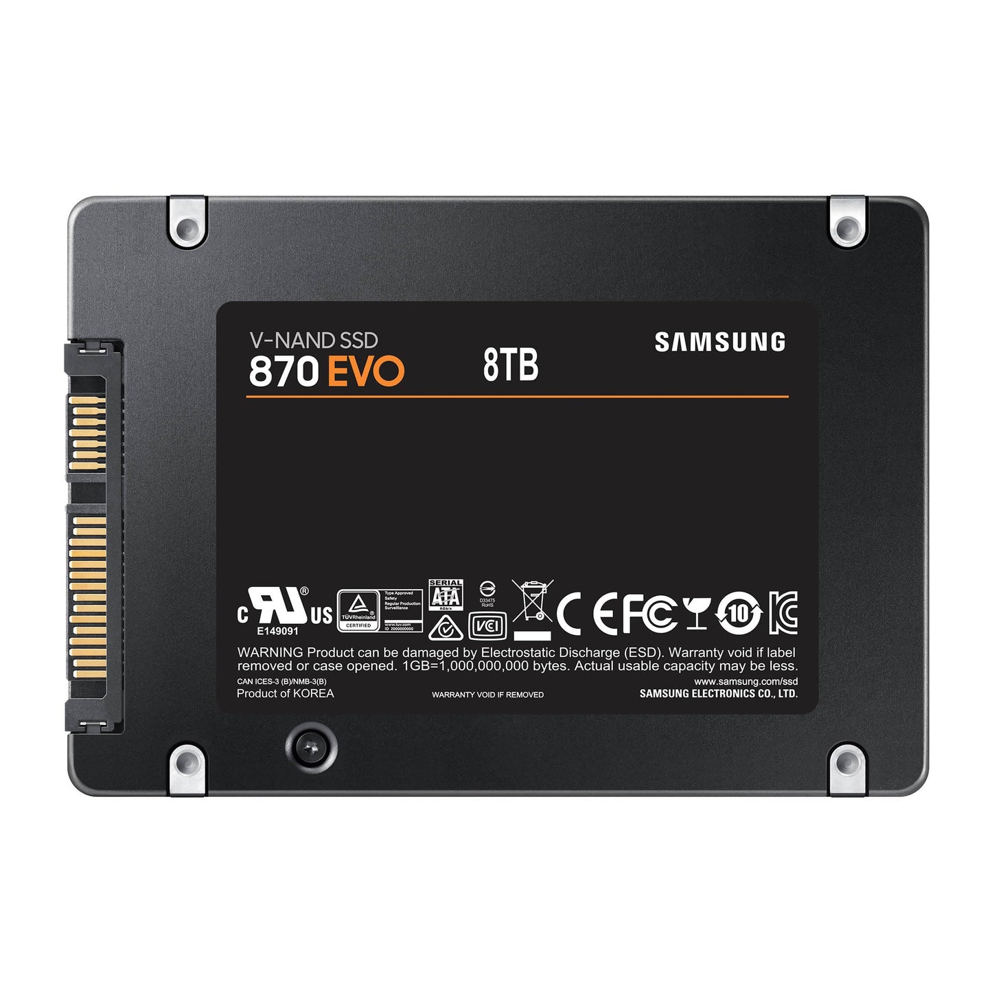 Samsung 870 EVO SATA III SSD 1TB 2.5” Internal Solid State Drive, Upgrade PC or Laptop Memory and Storage for IT Pros, Creators, Everyday Users, MZ-77E1T0B/AM