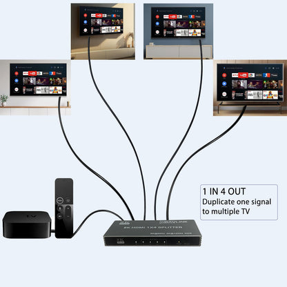 HDMI Splitter 1 in 2 Out 60Hz - HDCP Bypass 2.3, HDR, Dolby/DTS 5.1/7.1 - Compatible with Firestick 4k Max, PS3/PS5 & Elgato HD60s/x/Pro, Apple TV 4K, Retrotink, Roku Stick, NOT for Phone