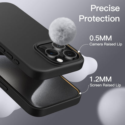 JETech Silicone Case for iPhone 15 Pro Max 6.7-Inch, Silky-Soft Touch Full-Body Protective Phone Case, Shockproof Cover (Black)