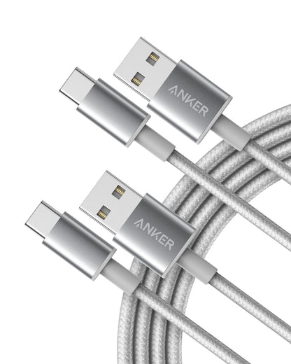 Anker Cable [2 Pack 3ft], USB A to USB C Cable for iPhone 17 Series,Samsung Galaxy S10 S10+, LG V30, Beats Fit Pro and More (Black).
