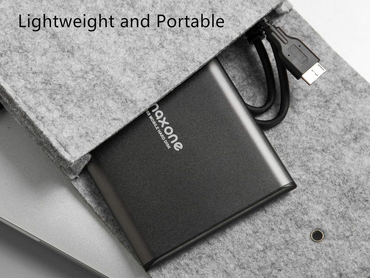 Maxone 500GB Ultra Slim Portable External Hard Drive HDD USB 3.0 Compatible with PC, Laptop, Charcoal Grey