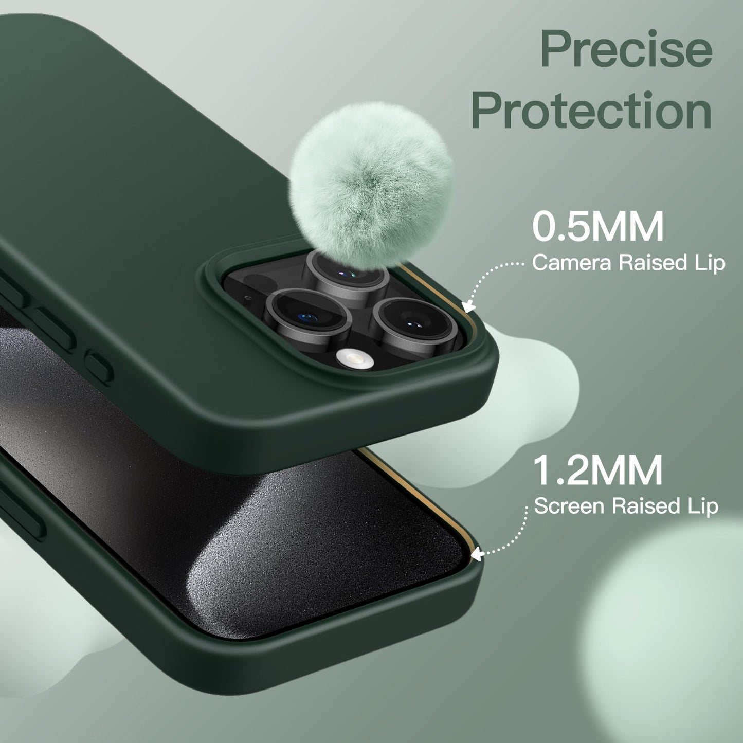 JETech Silicone Case for iPhone 15 Pro Max 6.7-Inch, Silky-Soft Touch Full-Body Protective Phone Case, Shockproof Cover (Black)