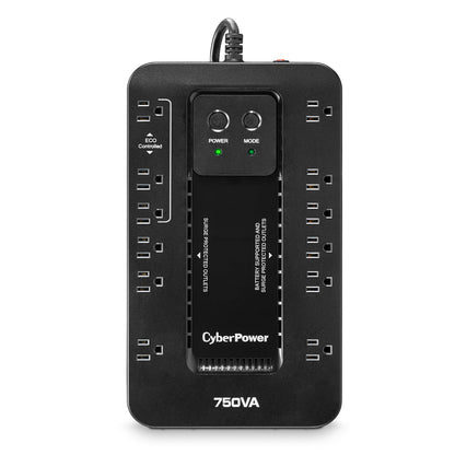CyberPower EC850LCD Ecologic UPS Battery Backup and Surge Protector, 850VA/510W, 12 Outlets, ECO Mode, Compact, UL Certified