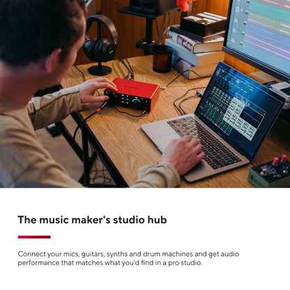 Focusrite Scarlett Solo 4th Gen USB Audio Interface, for the Guitarist, Vocalist, or Producer — High-Fidelity, Studio Quality Recording, and All the Software You Need to Record