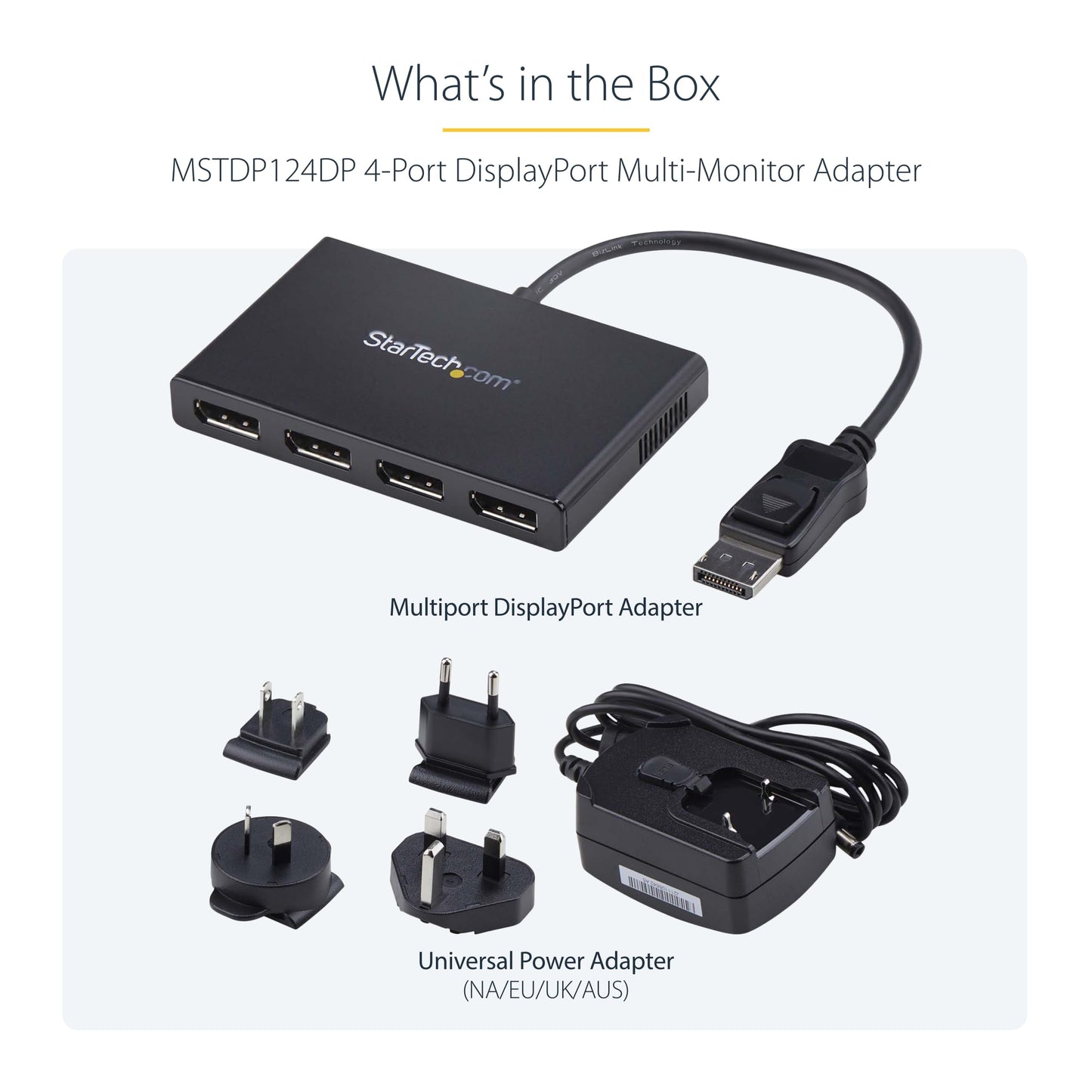StarTech.com 3-Port DisplayPort 1.2 Splitter, DisplayPort to 3x DP Multi-Monitor Adapter, Dual 4K 30Hz and 1080p 60Hz Computer MST Hub, Windows Only (MSTDP123DP)