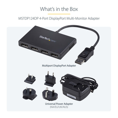 StarTech.com 3-Port DisplayPort 1.2 Splitter, DisplayPort to 3x DP Multi-Monitor Adapter, Dual 4K 30Hz and 1080p 60Hz Computer MST Hub, Windows Only (MSTDP123DP)