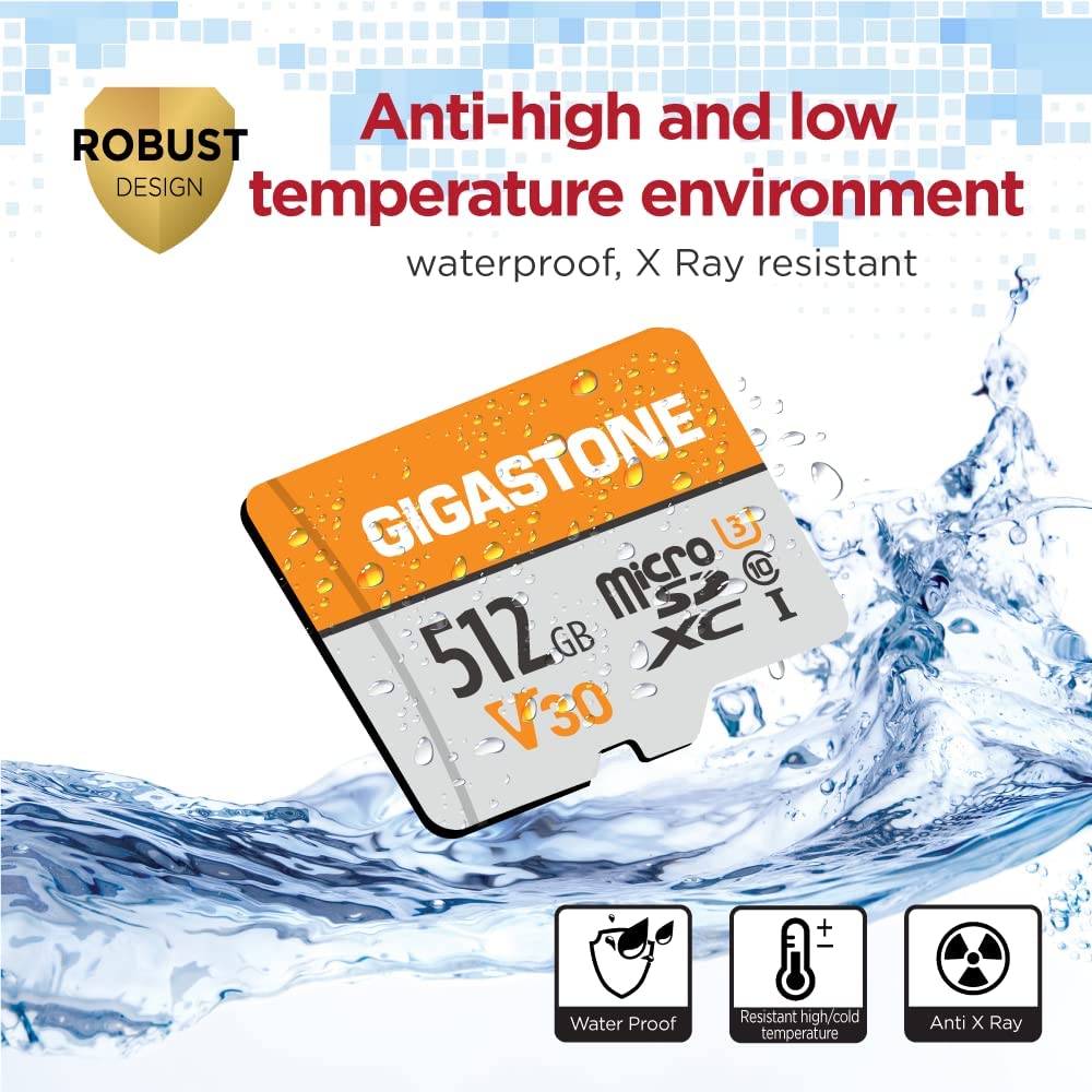 GIGASTONE 128GB Micro SD Card 2-Pack, A1 V30 4K Video Recording, Compatible with Security Camera, Dash cam, Drone, 95MB/s MicroSDXC Memory Card UHS-I Class 10, with 2 SD Adapter