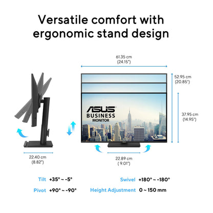 ASUS 27 Inch Desktop Monitor - Full HD (1920 x 1080), IPS, 75Hz, Adaptive-Sync, HDMI, D-Sub, Frameless - VA27EHE