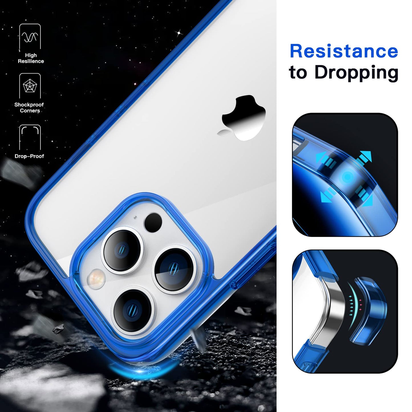 JETech Case for iPhone 14 6.1-Inch, Non-Yellowing Shockproof Phone Bumper Cover, Anti-Scratch Clear Back (Clear)