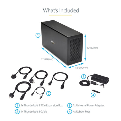 StarTech Thunderbolt 3 PCIe Expansion Chassis, External Enclosure With One PCI Express Slot for Laptops / Desktops, TAA
