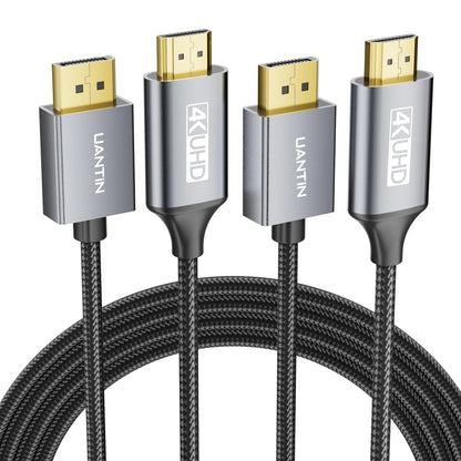 UANTIN 4K DisplayPort to HDMI Cable 6Ft, Uni-Directional Only, DP 1.2 (Source) to HDMI 1.4 (Display), 4K@30Hz, 2K@60Hz, Display Port Braided Cord for AMD, NVIDIA, Dell, Monitor