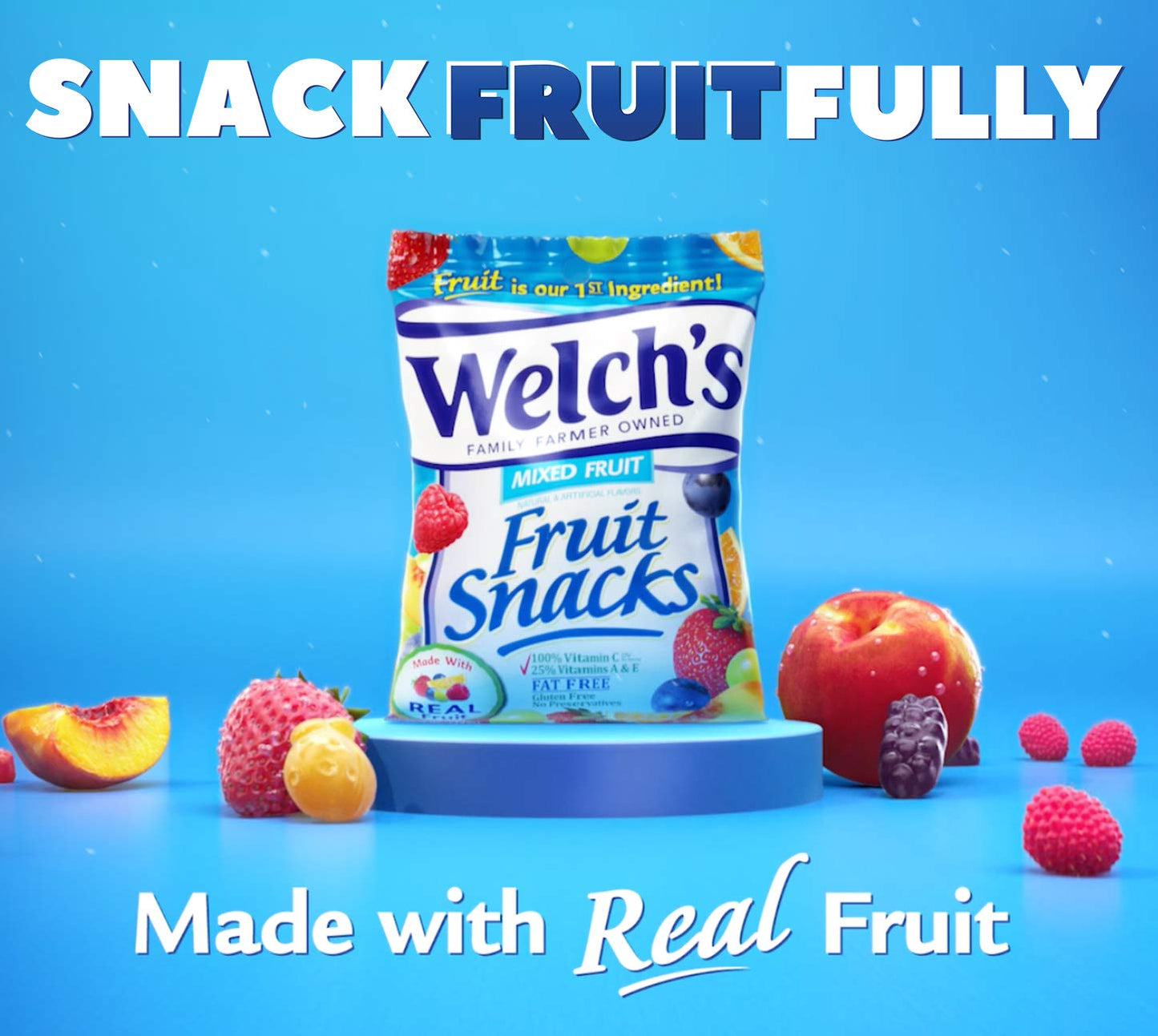 Welch's Fruit Snacks, Mixed Fruit, Gluten Free, Bulk Pack, 0.9 oz Individual Single Serve Bags (Pack of 66)