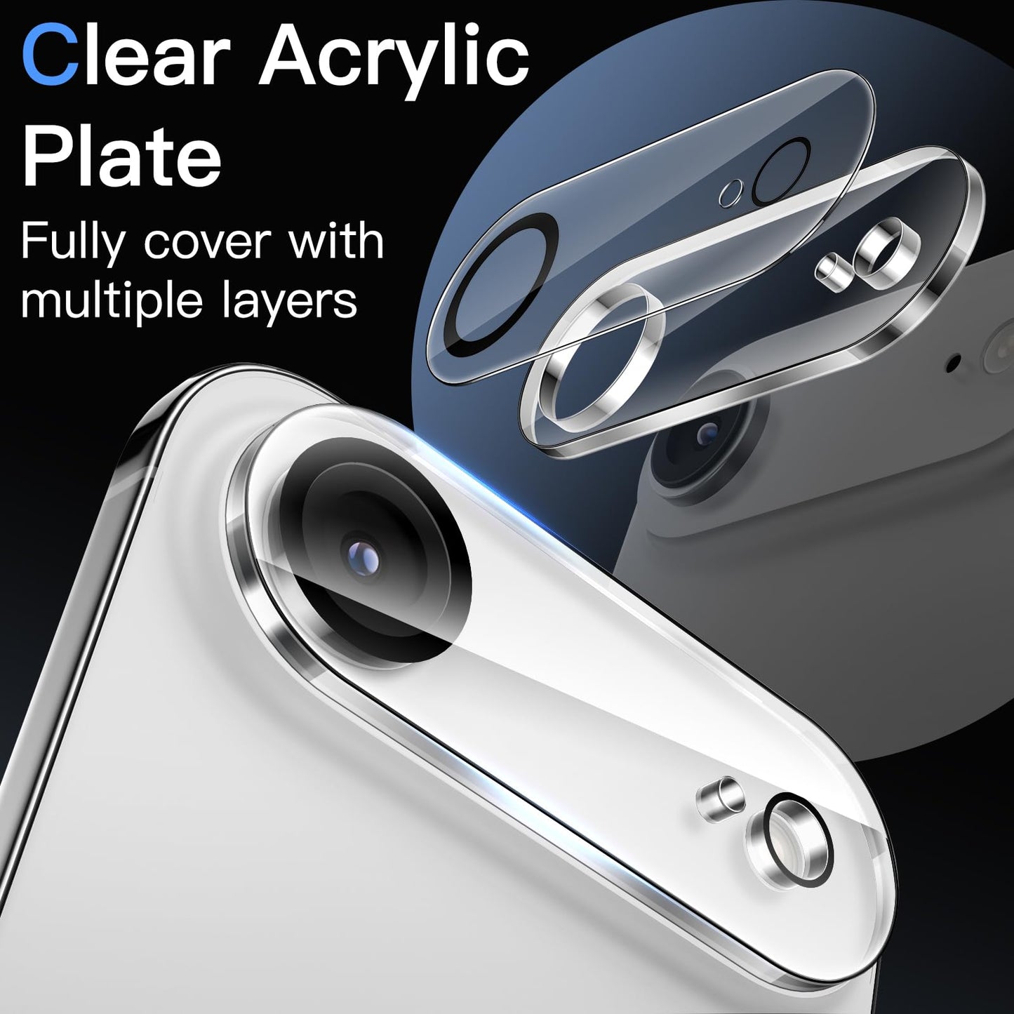 JETech Camera Lens Protector for iPhone 15 6.1-Inch and iPhone 15 Plus 6.7-Inch, 9H Tempered Glass, Anti-Scratch, Case Friendly, Does Not Affect Night Shots, HD Clear, 3-Pack