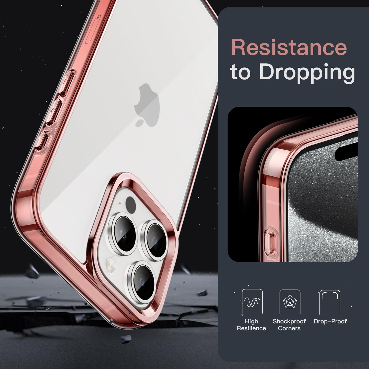JETech Case for iPhone 15 6.1-Inch, Non-Yellowing Shockproof Phone Bumper Cover, Anti-Scratch Clear Back (Clear)