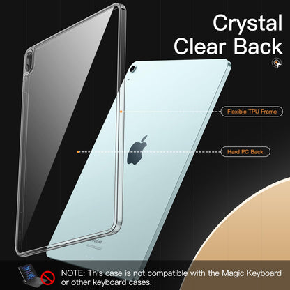 JETech Clear Case for iPad Pro 13-Inch M5/M4 (2025/2024), Anti-Yellowing Transparent Shockproof Slim Tablet Back Cover with Hard PC Back and Soft TPU Bumper
