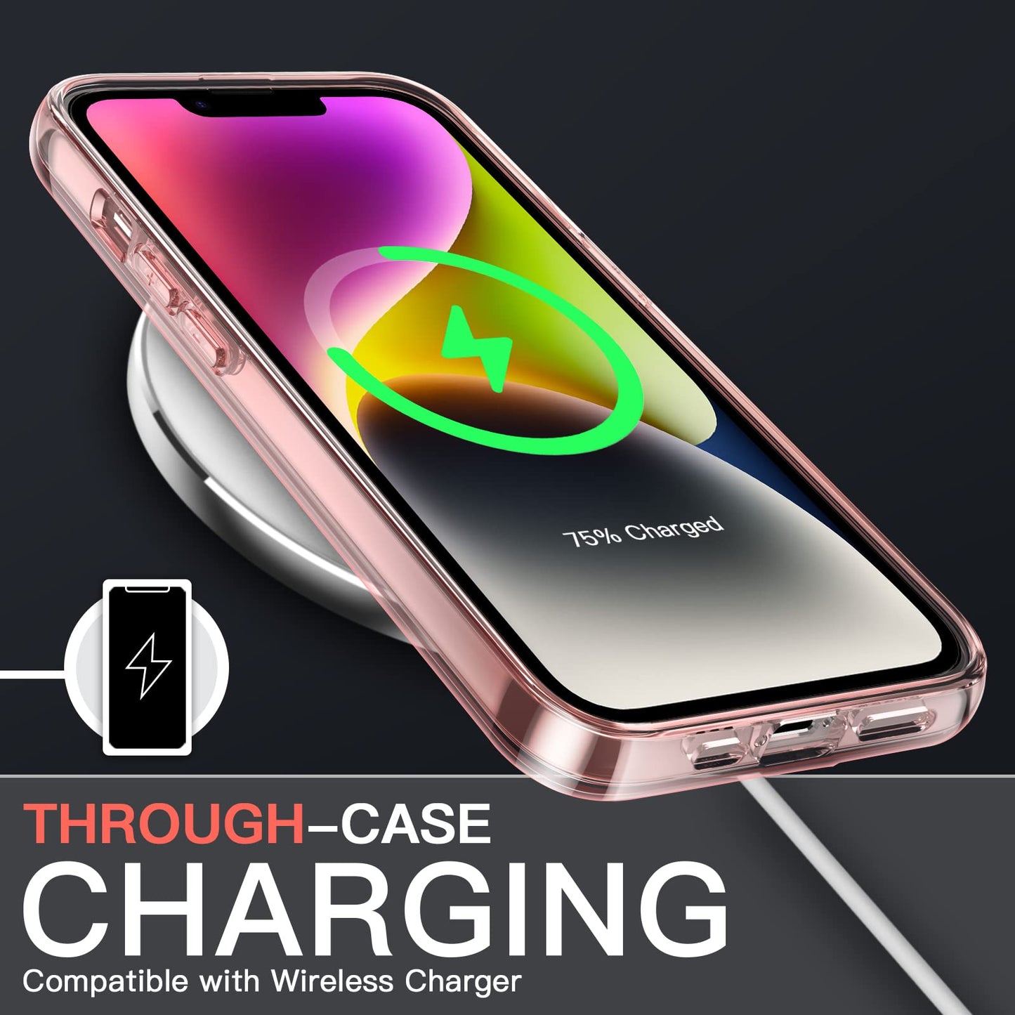 JETech Case for iPhone 14 6.1-Inch, Non-Yellowing Shockproof Phone Bumper Cover, Anti-Scratch Clear Back (Clear)