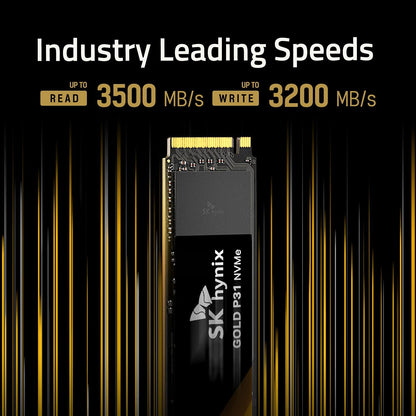 SK Hynix Gold P31 2TB PCIe NVMe Gen3 M.2 2280 Internal SSD, Up to 3500MB/S, Compact M.2 SSD Form Factor SSD - Internal Solid State Drive with 128-Layer NAND Flash