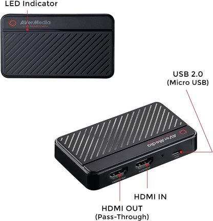 AVerMedia Live Gamer Mini, 1080p60 Capture Card with HDMI Pass-Thru, Plug & Play, for OBS, Xbox Series X/S, PS5, Switch, Win 11/macOS 12 (GC311)