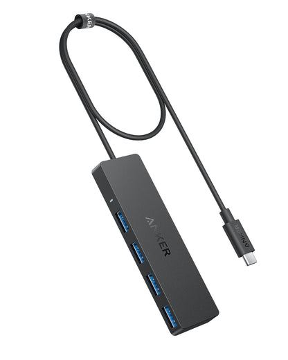 Anker USB Hub 4 Ports, Multiple USB 3.0 Hub, USB Splitter for Laptop, Extender for A Port Laptop, PC, Desktop and More [Charging Not Supported](2ft USB-A)