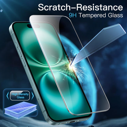 JETech Full Coverage Screen Protector for iPhone 17e (2026) / iPhone 16e, 9H Tempered Glass Film, Case-Friendly, HD Clear, 6.1-Inch Display, 3-Pack