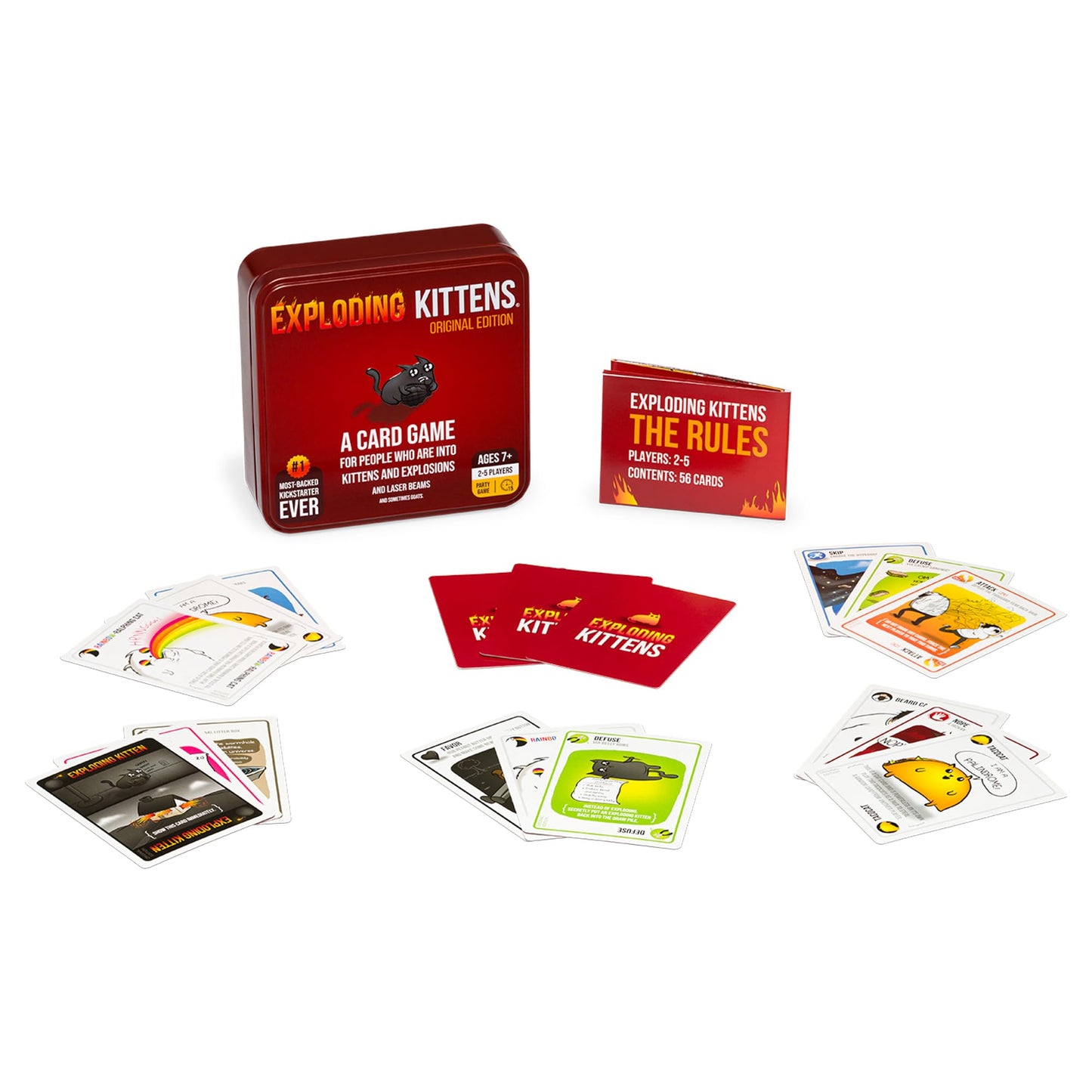 Exploding Kittens Original Edition - 2-5 Players - Ages 7+ - 15 Minutes to Play - High Stakes Card Game - Party Game, Family Game Night, Kid and Adult Card Game