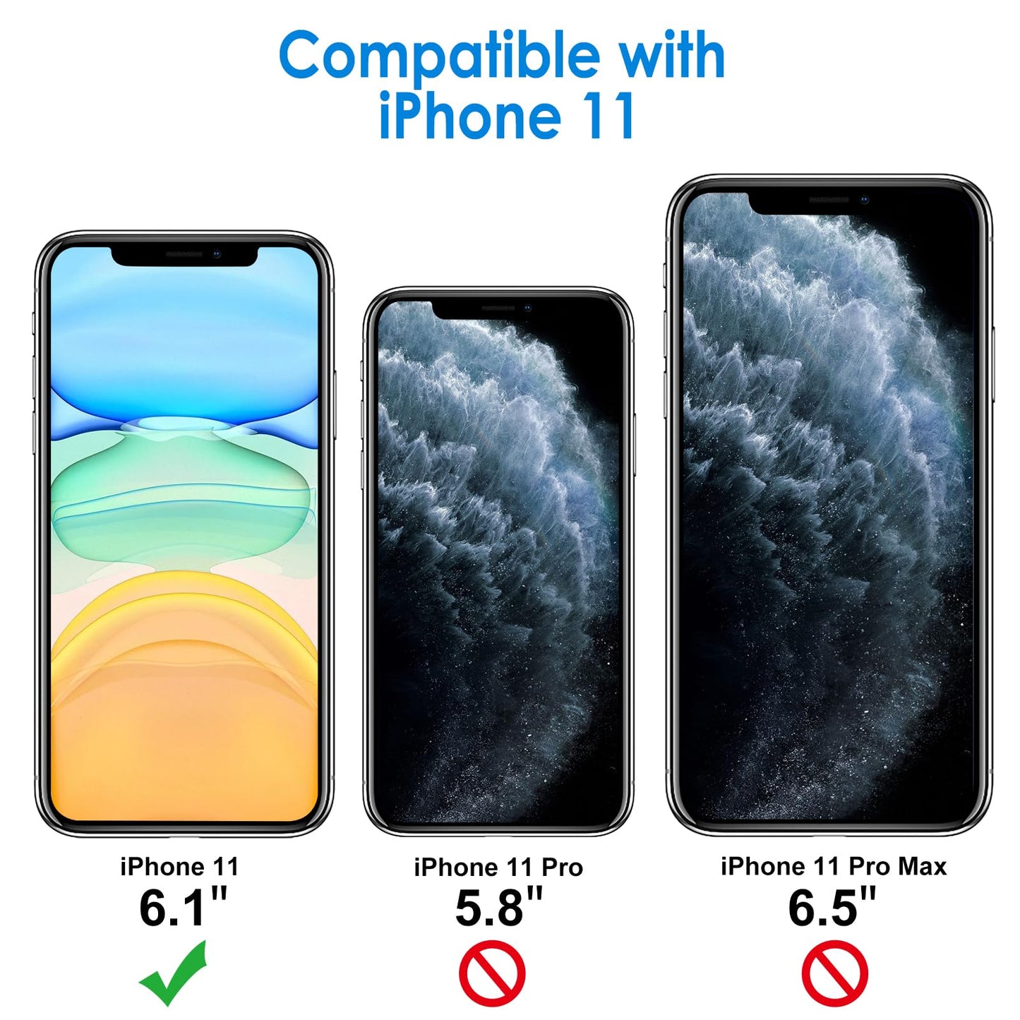 JETech Case for iPhone 11 6.1-Inch, Non-Yellowing Shockproof Phone Bumper Cover, Anti-Scratch Clear Back (Clear)
