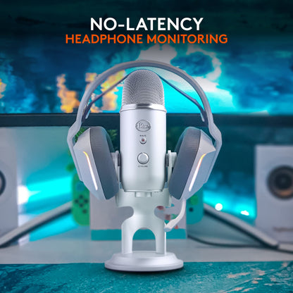 Logitech Creators Blue Yeti USB Microphone for PC, Mac, Gaming, Recording, Streaming, Podcasting, Studio and Computer Condenser Mic with Blue VO!CE effects, 4 Pickup Patterns, Plug and Play - Blackout