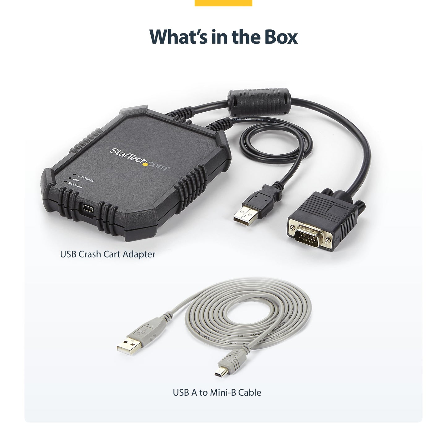 StarTech.com Portable Laptop Crash Cart Adapter, USB/VGA Analogue KVM Console, File Transfer & Video Capture, Windows/Linux/MacOS, TAA