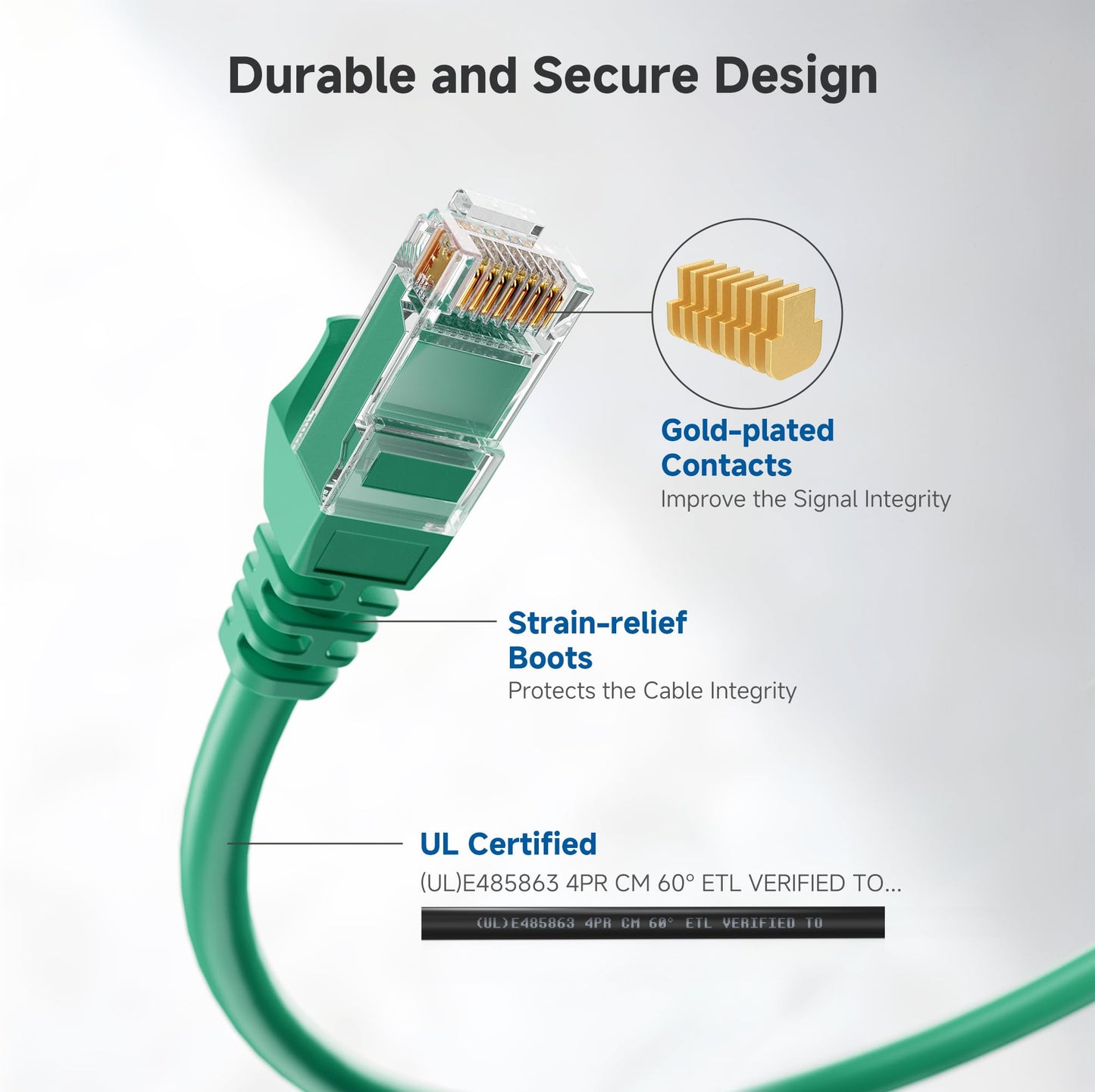 Cable Matters 10Gbps Snagless Cat 6 Ethernet Cable - 20ft, Cat 6 Cable, Cat6 Cord, Ethernet Cord, Black
