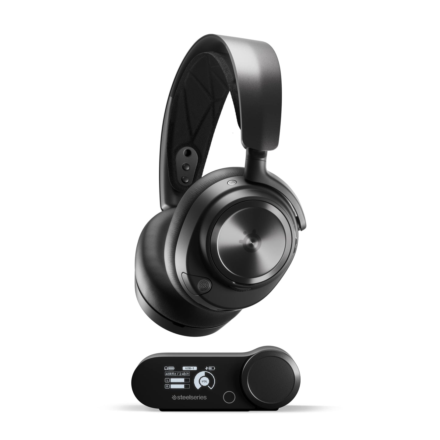 SteelSeries Arctis Nova Pro Wireless Multi-System Gaming Headset - Premium Hi-Fi Drivers - Active Noise Cancellation - Infinity Power System - ClearCast Gen 2 Mic - PC, PS5, PS4, Switch, Mobile