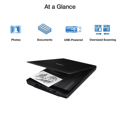Epson Perfection V39 Color Photo & Document Scanner with Scan-To-Cloud & 4800 Optical Resolution, Black