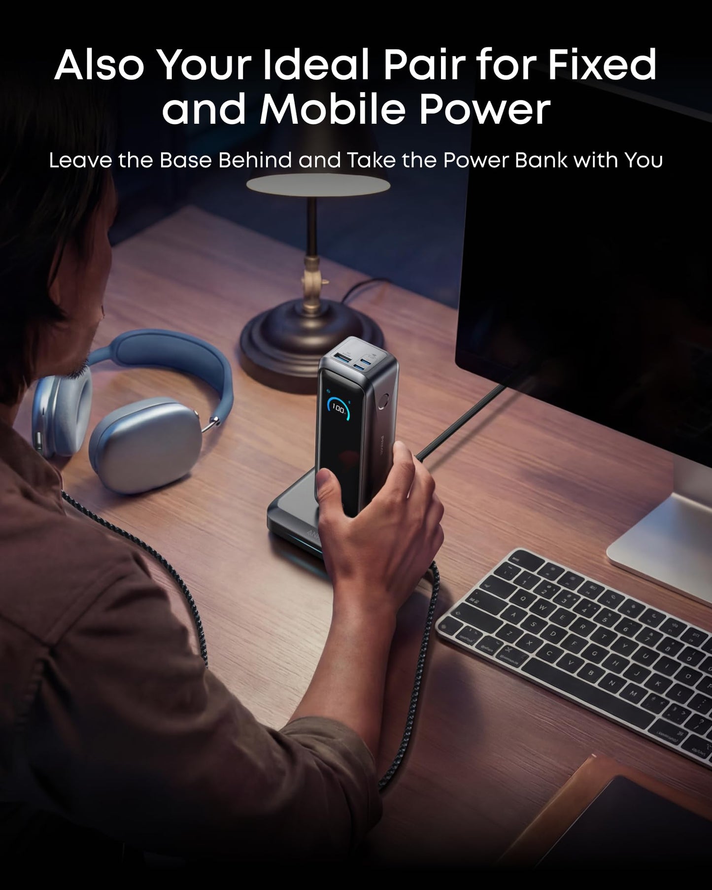 Anker Prime Power Bank, 20,100mAh 3-Port Portable Charger with 220W Max Output, Two-Way Charging, TSA-Approved, App Control, for MacBook, iPhone 17/16 Series, and More (Base Not Included)
