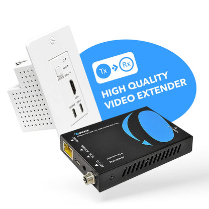 OREI 4K HDMI Extender over ethernet CAT5/CAT6/CAT7 Up To 165 Feet At 1080@60hz - HDMI 1.4 & HDCP 1.4 Compliant with One Way IR Pass Through, HDMI Loop Output & Power Over Cable