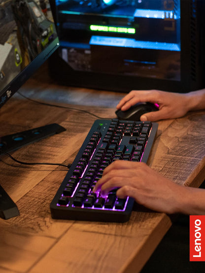 Lenovo GY40T26478 Legion K500 RGB Mechanical Gaming Keyboard, 3 ZONE Full-size Keyboard, 7 user Programmable Hot Keys; 16.8 Million Colors, 50 Million-Click Red Mechanical Keys, Detachable Palm Rest