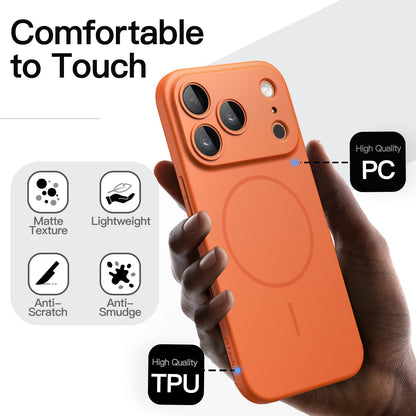 JETech Magnetic Slim Case for iPhone 17 Pro Max 6.9-Inch, Compatible with MagSafe, Ultra-Thin Lightweight Minimalist Phone Cover with Matte Finish and Full Camera Lens Protection (Black)