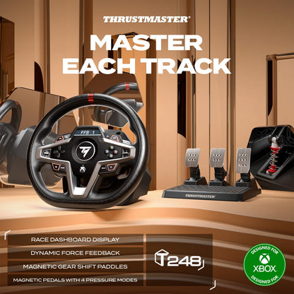 Thrustmaster T248R Racing Wheel & Magnetic Pedals for PS5, PS4 & PC – 3.1 Nm Hybrid Drive Force Feedback, Magnetic Paddle Shifters and Interactive LCD Display