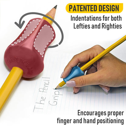 The Pencil Grip Original Pencil Grippers 6 Pcs, Improves Kids Handwriting, Ergonomic Pen Holder for Righties & Lefties, Ideal for Kids, Toddlers, Adults, Writing Tool with Finger Cushion