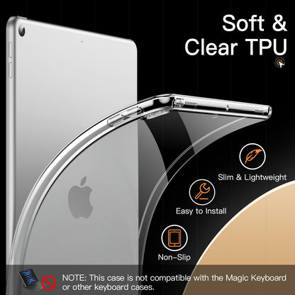 JETech Case for iPad Pro 11-Inch 2022/2021/2020 Model (4th/3rd/2nd Generation), Soft TPU Transparent Slim Shockproof Tablet Cover, Support Pencil 2nd Charging (Clear)