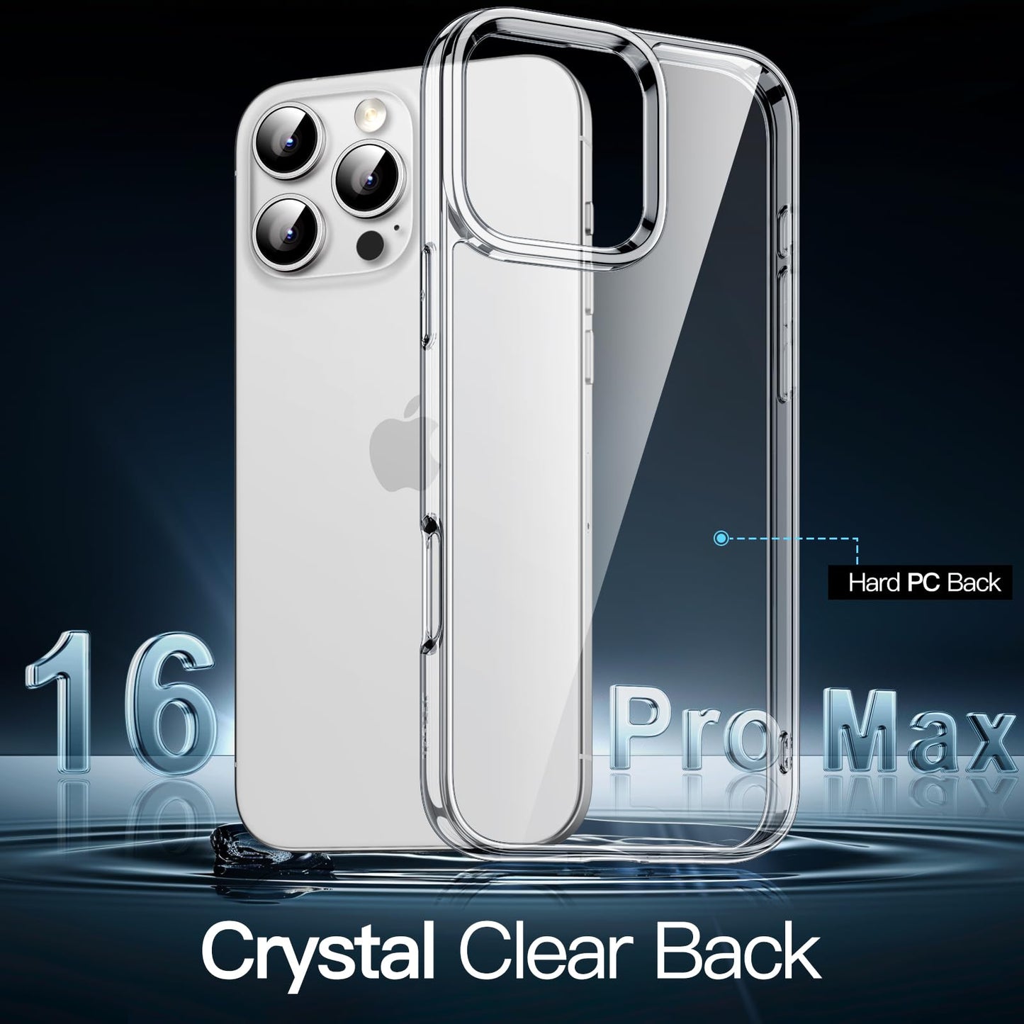 JETech Case for iPhone 16 6.1-Inch, Non-Yellowing Shockproof Phone Bumper Cover, Anti-Scratch Clear Back (Clear)