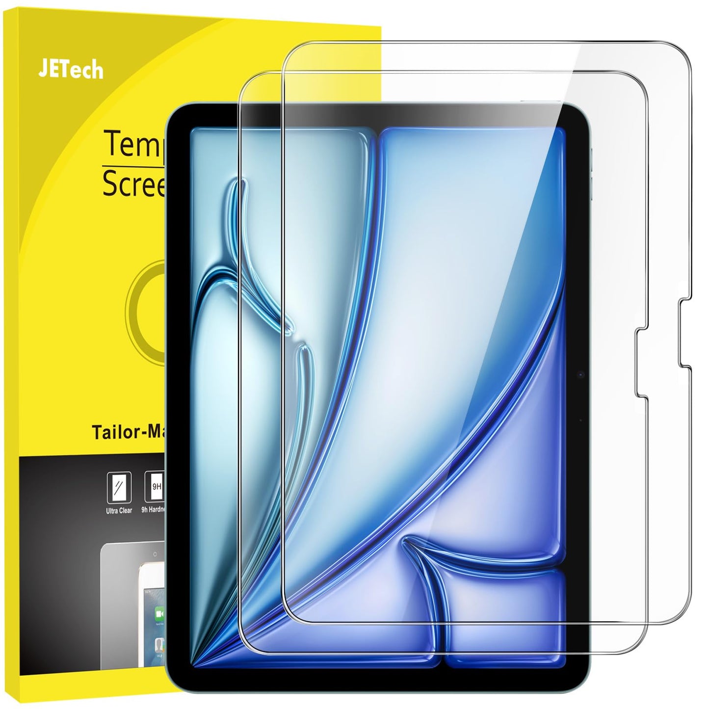 JETech Screen Protector for iPad (A16) 11th/10th Generation (2025/2022), 9H Tempered Glass Film, HD Clear, 2-Pack