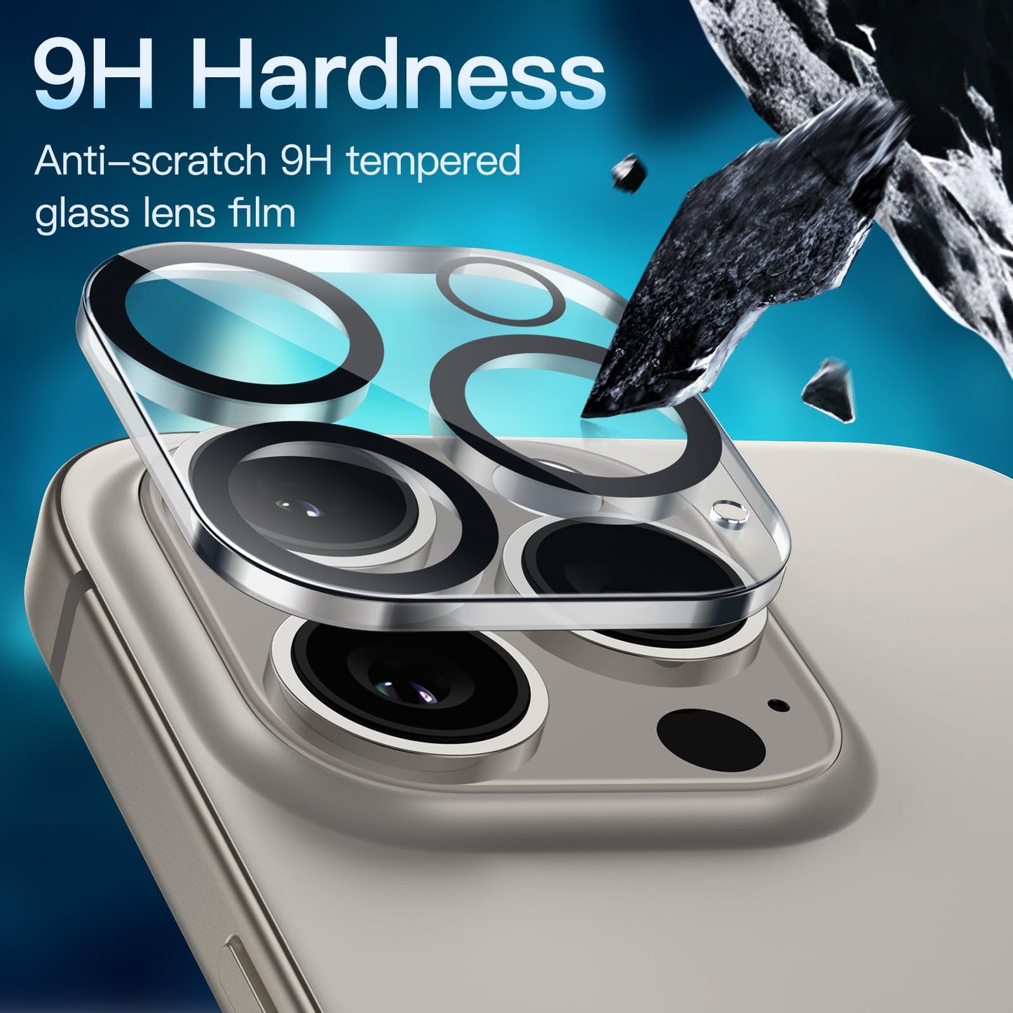 JETech Camera Lens Protector for iPhone 15 6.1-Inch and iPhone 15 Plus 6.7-Inch, 9H Tempered Glass, Anti-Scratch, Case Friendly, Does Not Affect Night Shots, HD Clear, 3-Pack